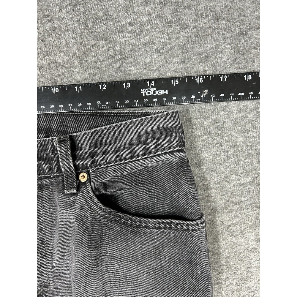 Levis 505 Regular Fit Jeans Mens 32x34 (fits 30x32) Black Denim Straight Leg Y2K - Picture 7 of 13